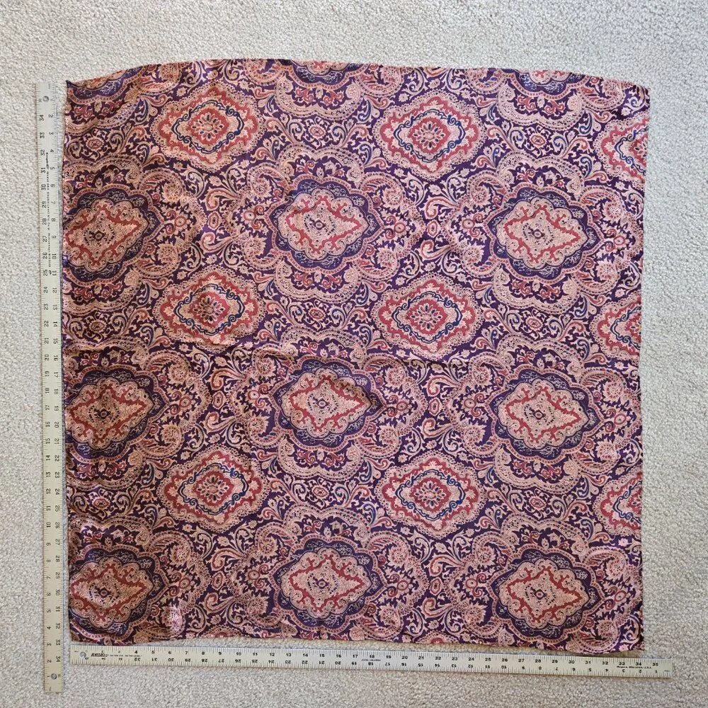 NWOT Large Silk Scarf Hand Rolled Edges